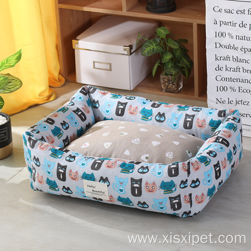 soft warm washable multi-color rectangle luxury pet beds